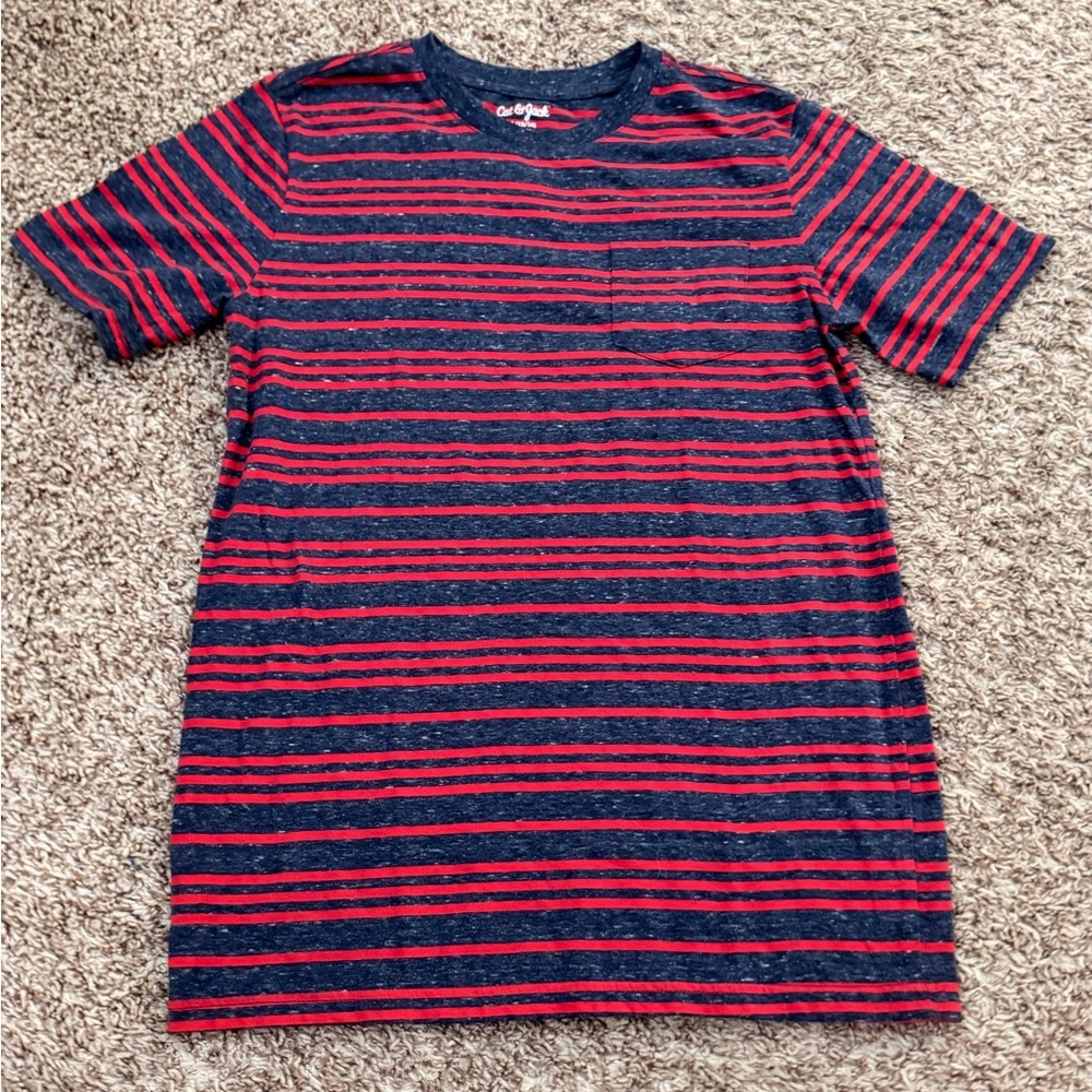ADD ON $6 Cat & Jack Red and Navy Striped Short Sleeve Tee